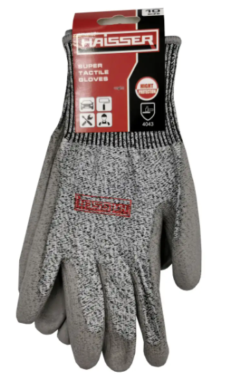 Рукавички захисні сірі з поліуретановим покриттям Haisser 211424